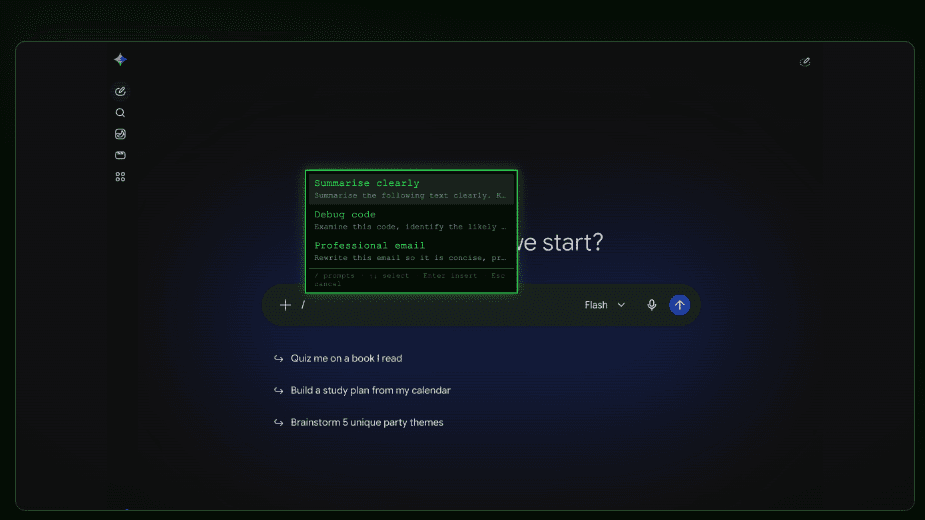 PromptDB slash command palette